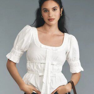 🌟NWT Damson Madder Bianca Ruffle Bow Blouse